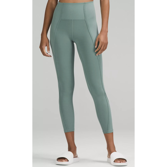 lululemon athletica Pants - NWT Lululemon Align Rib Panel HR Tight 25" in Tidewater Teal Sz 10